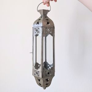 Vintage boho tealight lantern metal